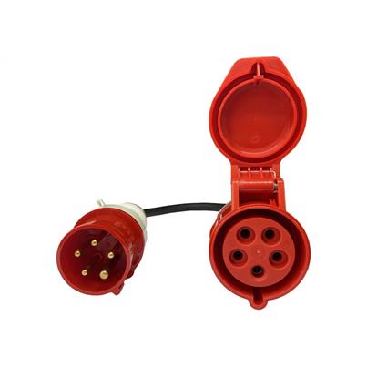 Prémiový 5-kolíkový CEE adaptér WALTHER z 16A na 32A| 1-3 fáze | 3,6 - 11 kW | 0,5m